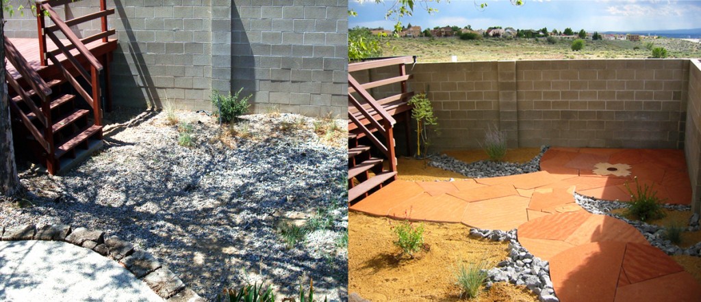 Felton Path Before & After - GM Landscapes Albuquerque