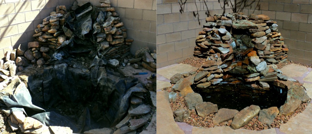 Wilkins Pond Before & After - GM Landscapes Albuquerque