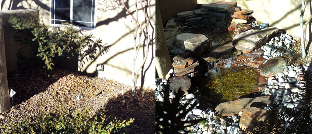 Campell Before & After Garden Pond - GM Landscapes Albuquerque