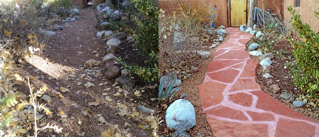 Love Pathway Before & After | Albuquerque GM Landscape Services