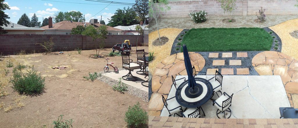 Backyard Makeover Before & After - GM Landscapes Albuquerque