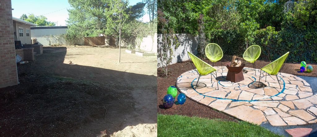 Horodowich Backyard Patio Before and After - GM Landscapes Albuquerque