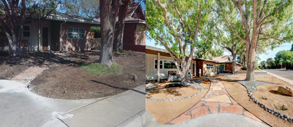 Horodowich Pathway Before and After - GM Landscapes Albuquerque