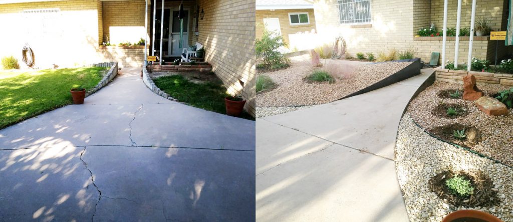 Hubbard Entry Before & After - GM Landscapes Albuquerque