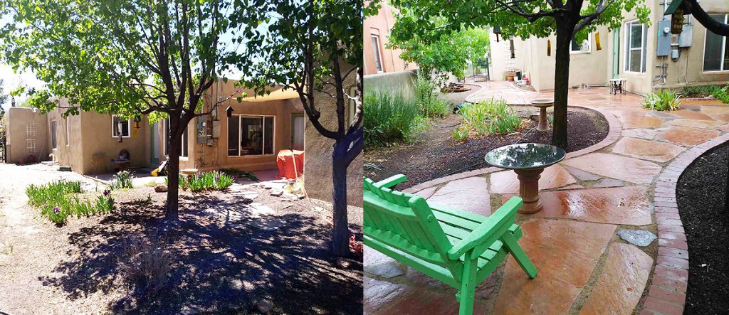 J.Miller Pathway Before & After - GM Landscapes Albuquerque