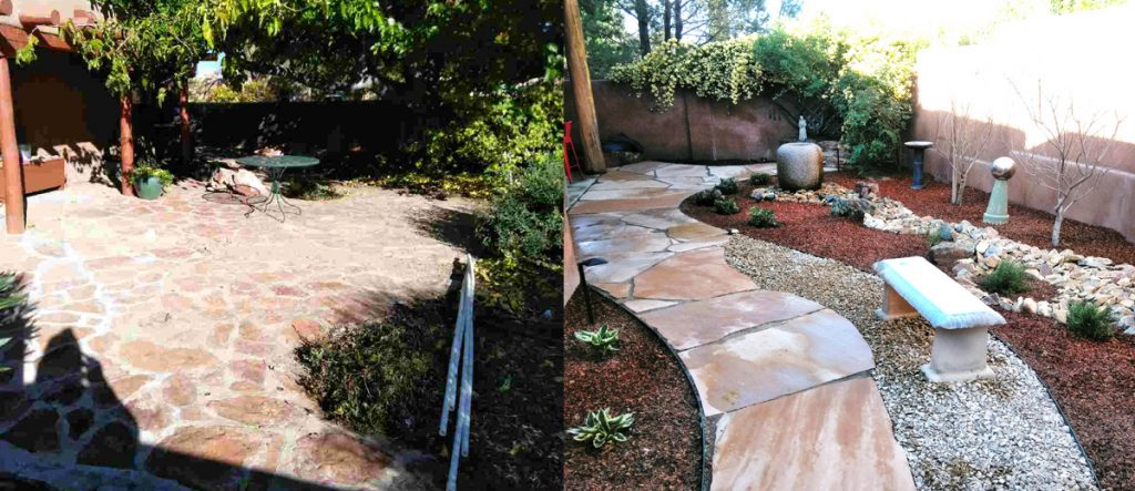 Lincoln Backyard Before & After - GM Landscapes Albuquerque