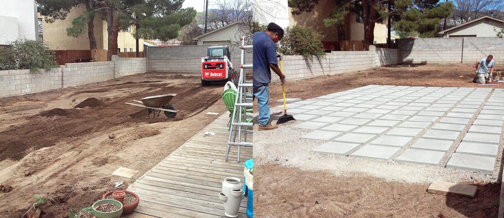 Patio Tiles Before and After - GM Landscapes Albuquerque