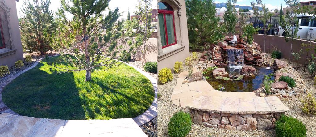 Craft Pond Before and After- GM Landscapes Albuquerque
